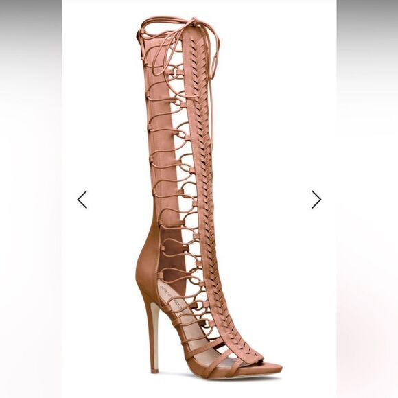 Cognac Gladiator Heeled Sandals! - Picture 4 of 5